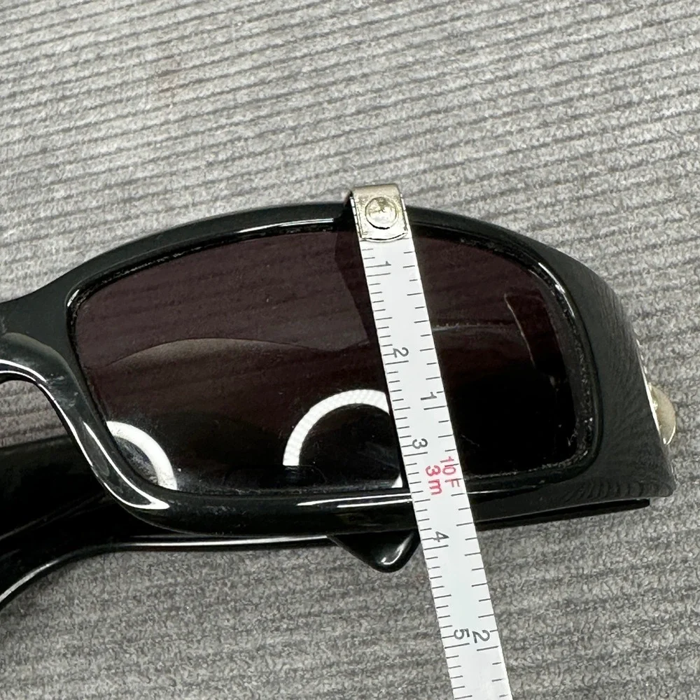 Versace 4044-B Y2K Sunglasses Black Wrap Silver Medusa Rhinestone 66-15-120